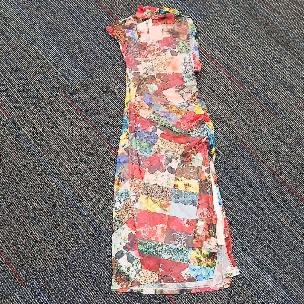 NWR Anthropologie The Maya Ruched Cowl-Neck Dress: Mesh Edition. Small - Picture 4 of 6